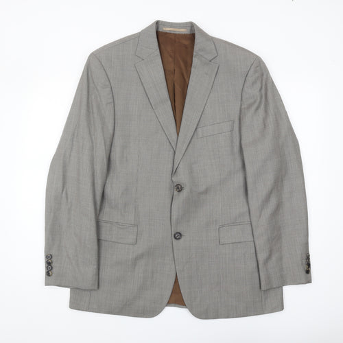 Hugo Boss Men's Grey Striped Blazer Size 40R