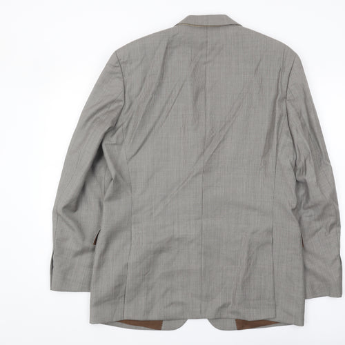 Hugo Boss Men's Grey Striped Blazer Size 40R