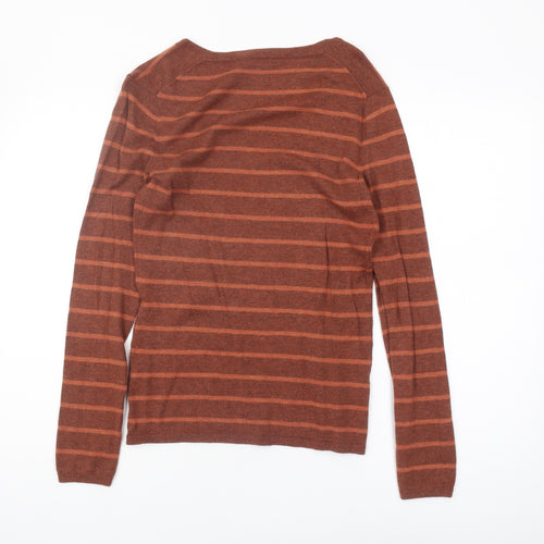 Tommy Hilfiger Women's Brown Striped Pullover Jumper S