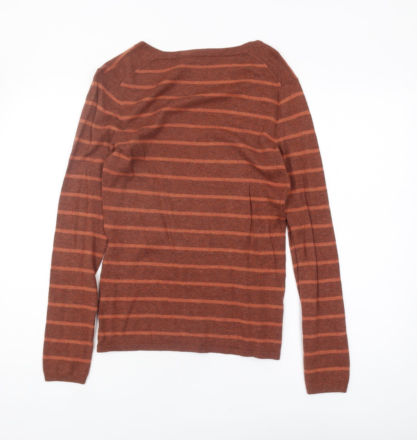 Tommy Hilfiger Women's Brown Striped Pullover Jumper S