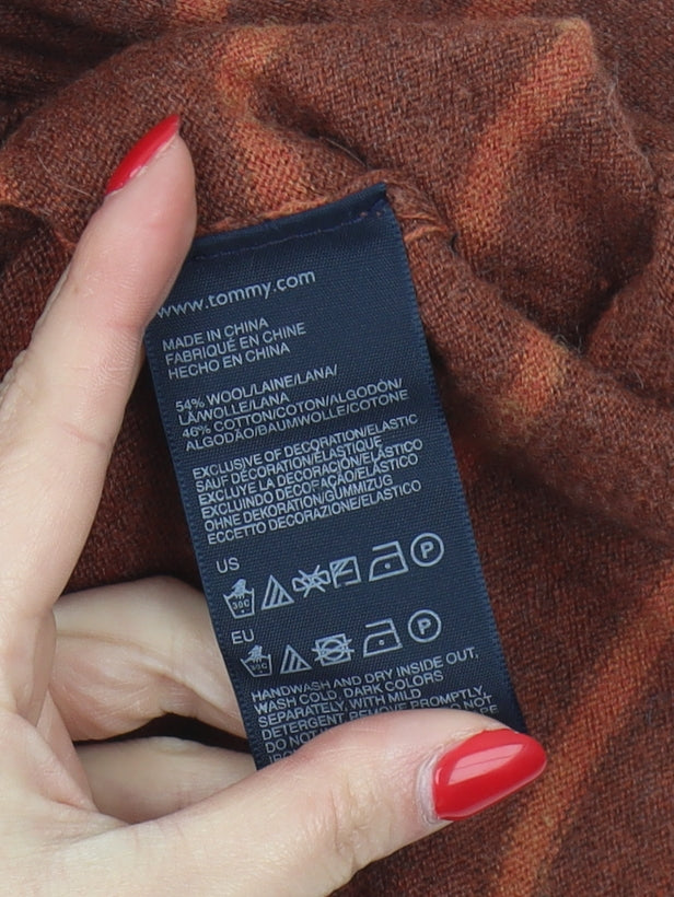 Tommy Hilfiger Women's Brown Striped Pullover Jumper S