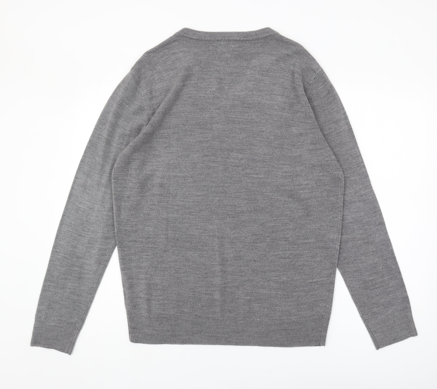 Jeff Banks Men's Grey V-Neck Pullover Jumper, L