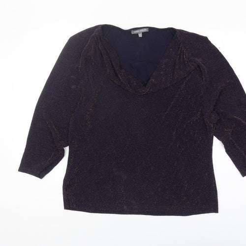 Laura Ashley Women's Black Cowl Neck Top UK 16