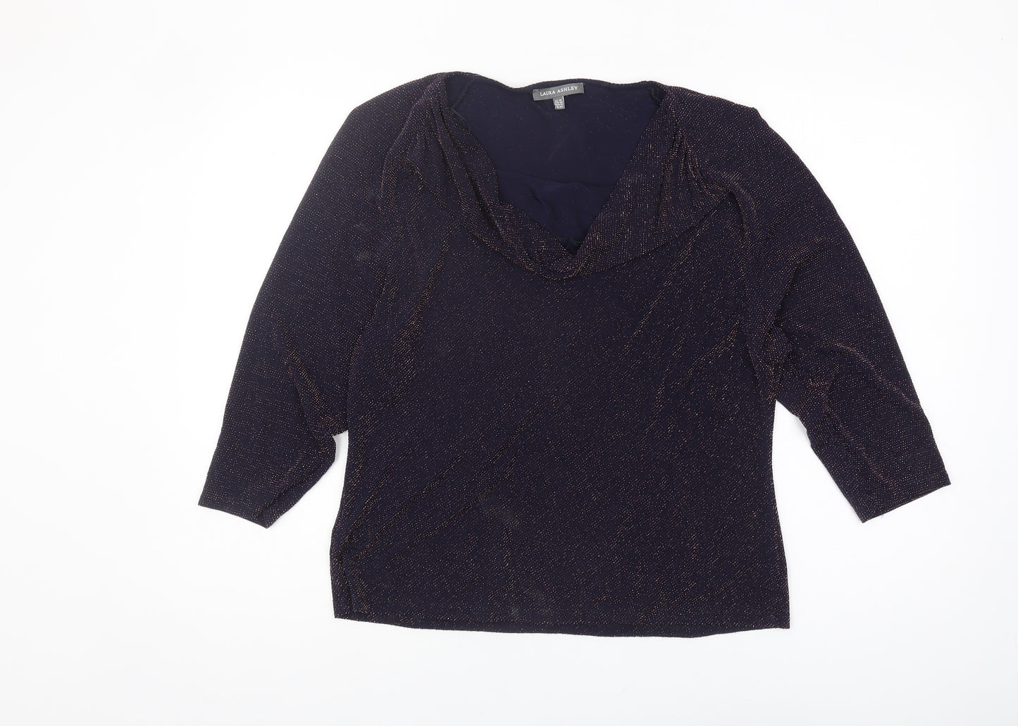 Laura Ashley Women's Black Cowl Neck Top UK 16