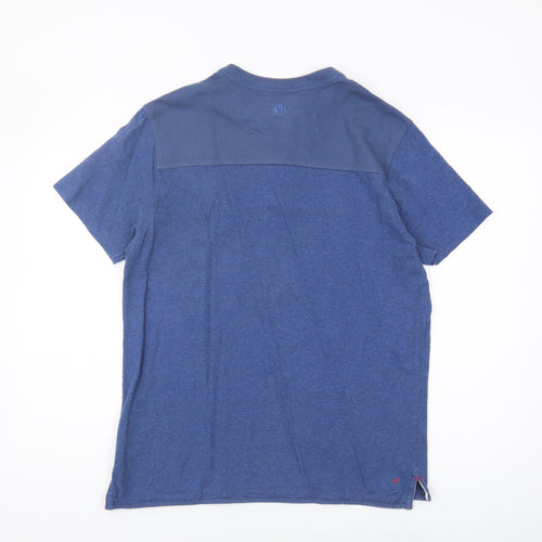 Fat Face Men's Blue Henley T-Shirt, Size S