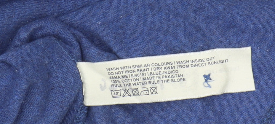 Fat Face Men's Blue Henley T-Shirt, Size S