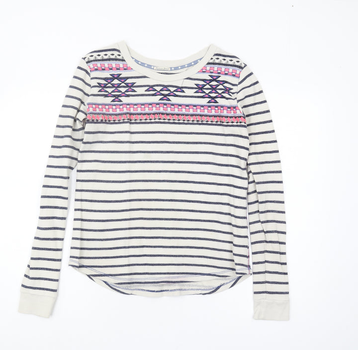 Hilfiger Denim Women's XS Ivory Striped Sweatshirt