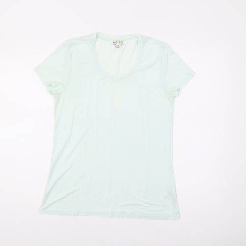 Reiss Women's Green Medium Cotton T-Shirt Classic Fit