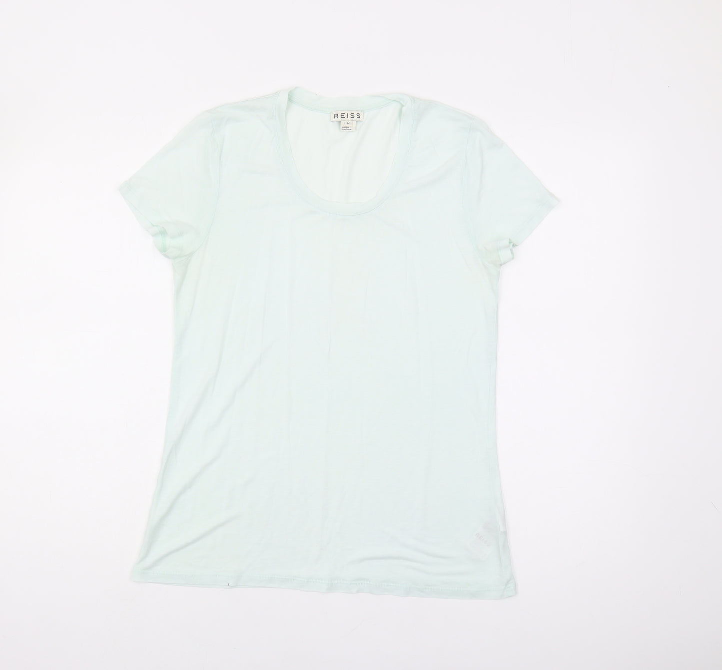 Reiss Women's Green Medium Cotton T-Shirt Classic Fit