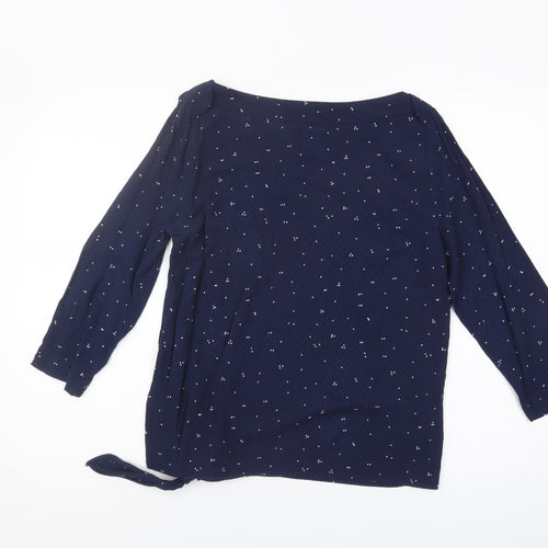 White Stuff Women's Blue Polka Dot Blouse UK 10