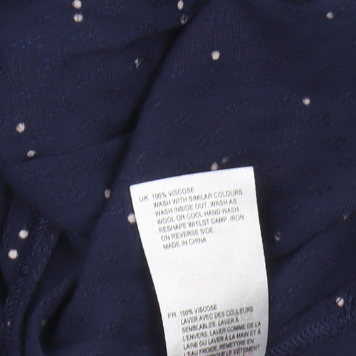 White Stuff Women's Blue Polka Dot Blouse UK 10