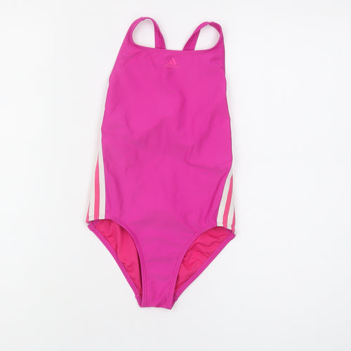 Adidas Girls Pink One Piece Swimsuit Size 9-10Y