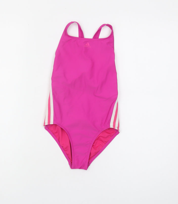 Adidas Girls Pink One Piece Swimsuit Size 9-10Y