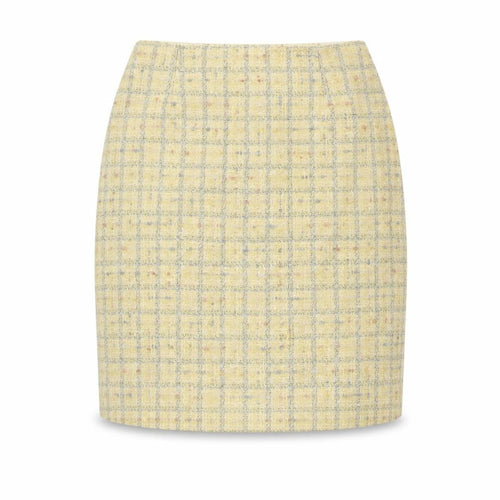 Laura Ashley Women's Yellow Check Pencil Skirt Size 12