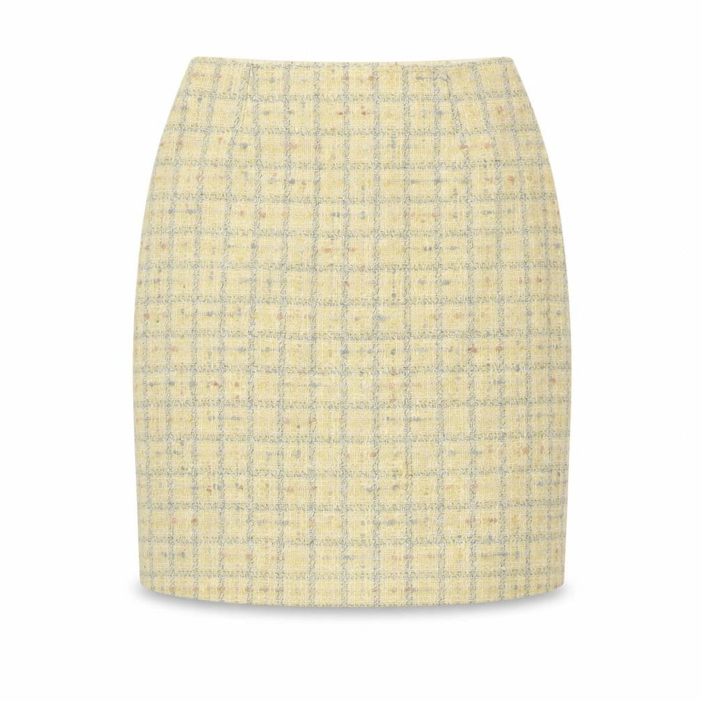 Laura Ashley Women's Yellow Check Pencil Skirt Size 12