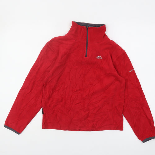 Trespass Boys Red Fleece Sweatshirt 11-12 Yrs Pullover Style