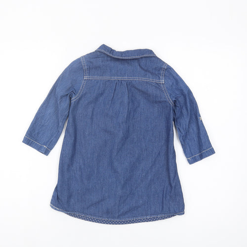 Jasper Conran Junior Girls Blue Cotton Blouse 4-5 Years