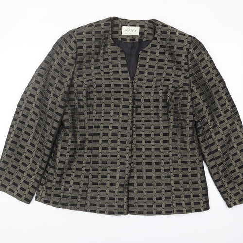 Eastex Women's Black Geometric Suit Jacket Size 12