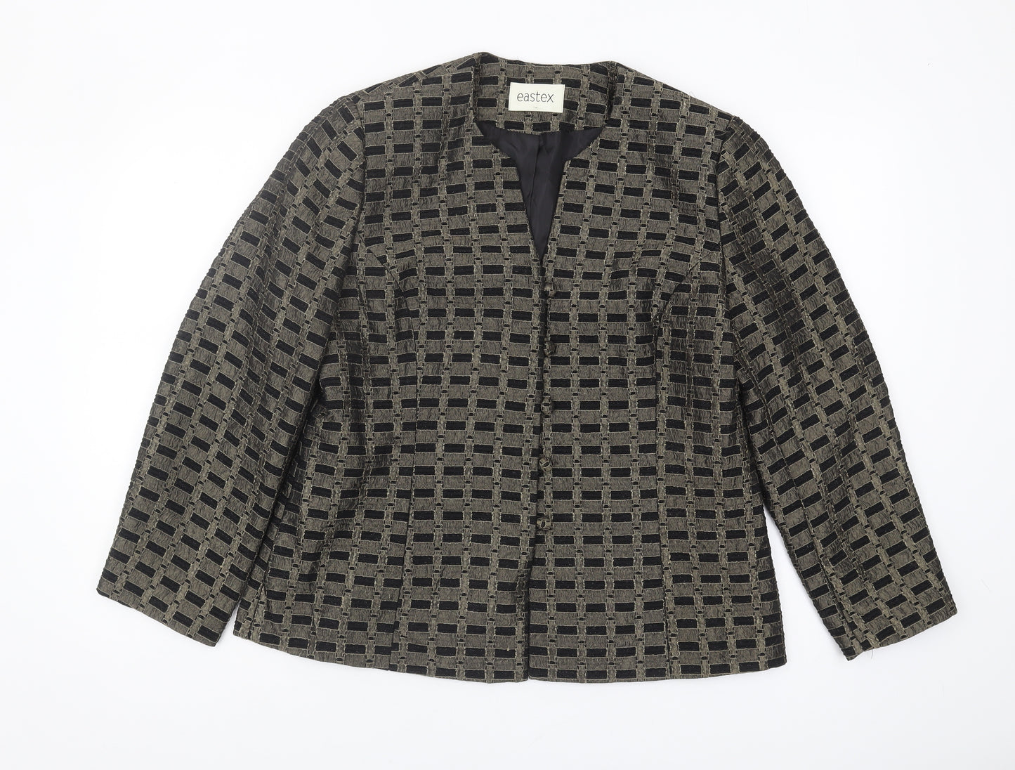 Eastex Women's Black Geometric Suit Jacket Size 12