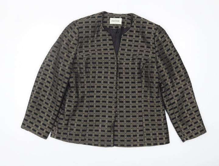 Eastex Women's Black Geometric Suit Jacket Size 12