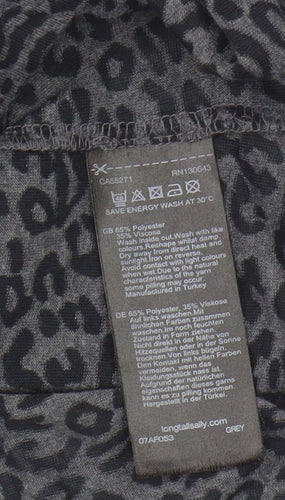 Long Tall Sally Women's Grey Animal Print Top L