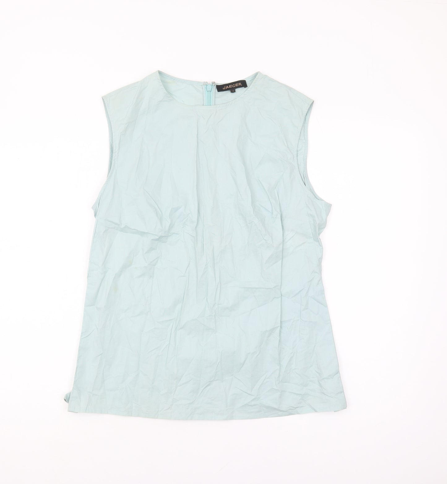 Jaeger Women’s Blue Sleeveless Cotton Top Size 14