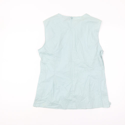 Jaeger Women’s Blue Sleeveless Cotton Top Size 14