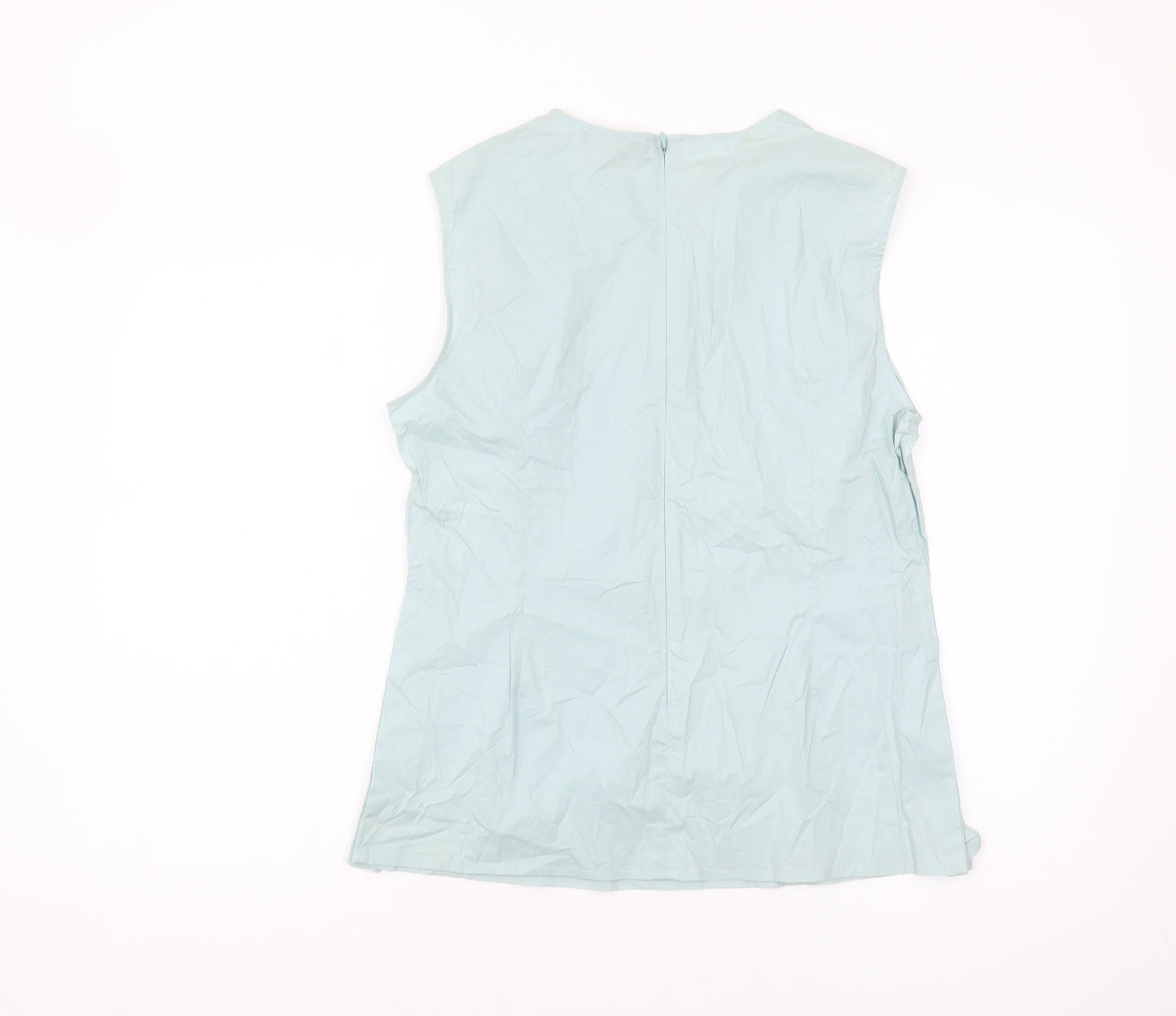 Jaeger Women’s Blue Sleeveless Cotton Top Size 14