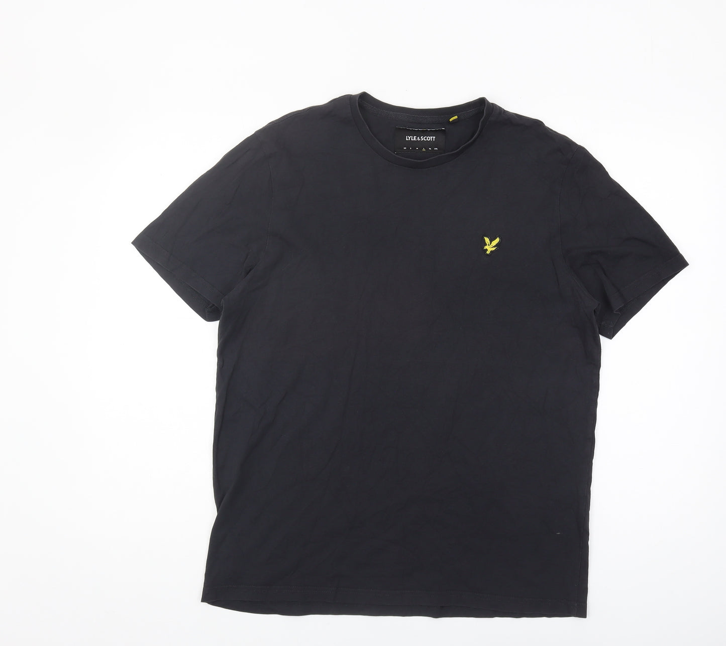 Lyle & Scott Men's Black Cotton T-Shirt, Size L, Crew Neck