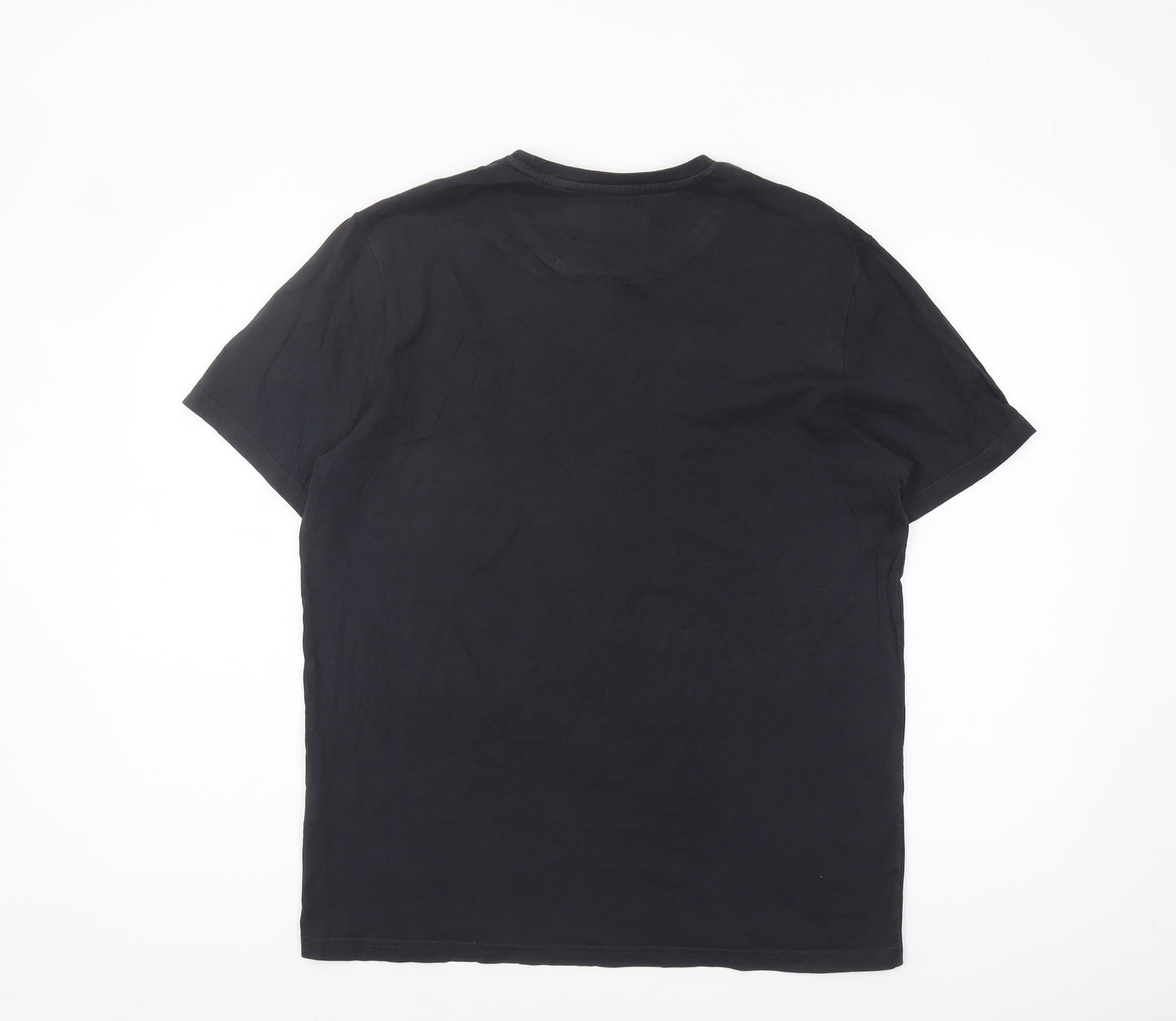 Lyle & Scott Men's Black Cotton T-Shirt, Size L, Crew Neck