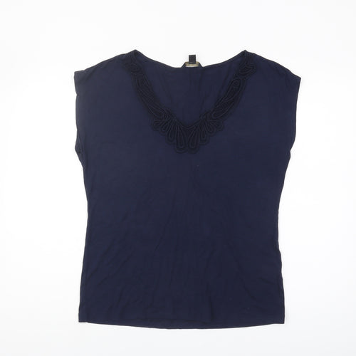 Banana Republic Women's Blue V-Neck Blouse L