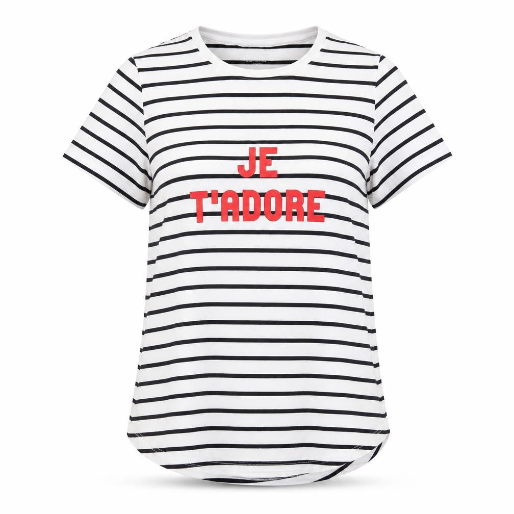 Banana Republic Womens 2XS Petite Striped Crew Neck T-Shirt