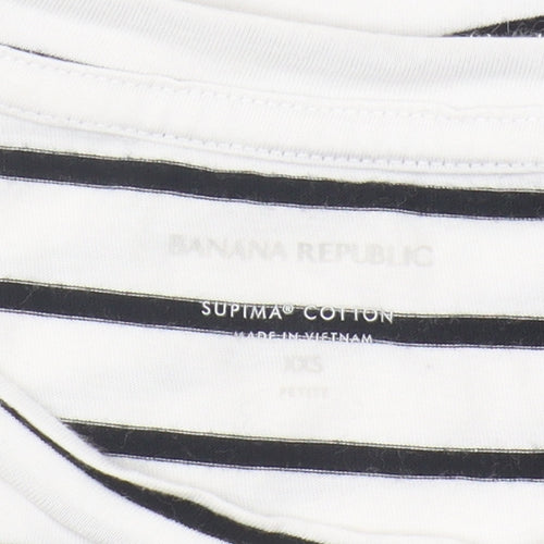 Banana Republic Womens 2XS Petite Striped Crew Neck T-Shirt