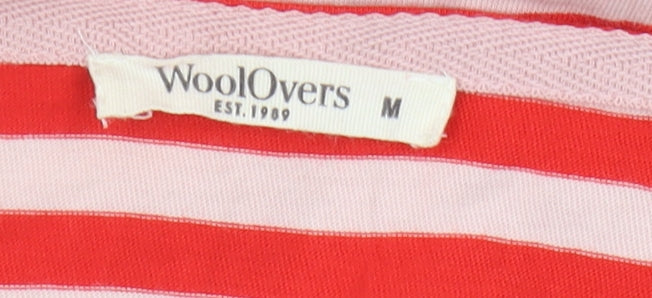 WoolOvers Women's Red Striped Boat Neck T-Shirt M