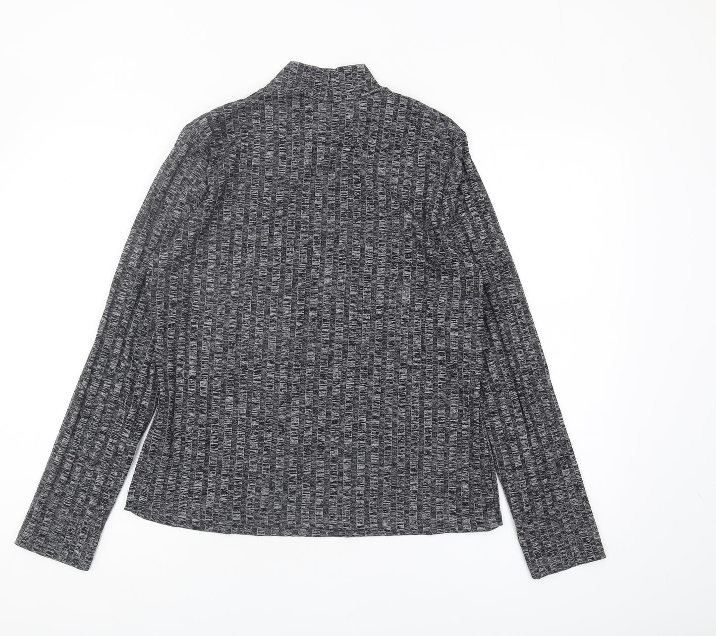 Whistles Women's Grey Basic Long Sleeve High Neck Top