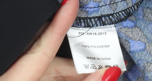 hush Women's Blue Animal Print Blouse Size 14