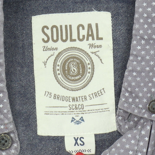 SoulCal Men's Grey XS Short Sleeve Button-Up Shirt