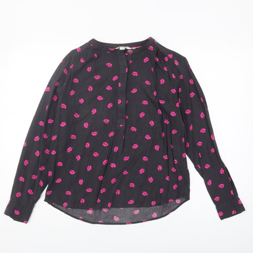 Boden Women's Black Floral Blouse UK 12
