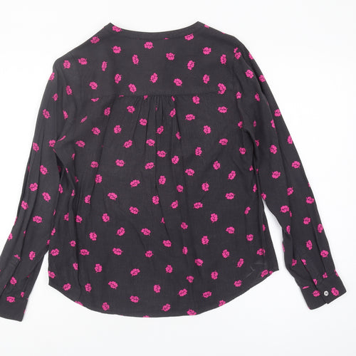 Boden Women's Black Floral Blouse UK 12