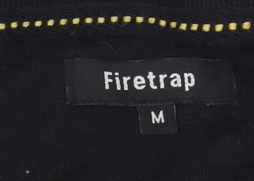 Firetrap Men's Black Polo, M, Short Sleeve, Logo Accent