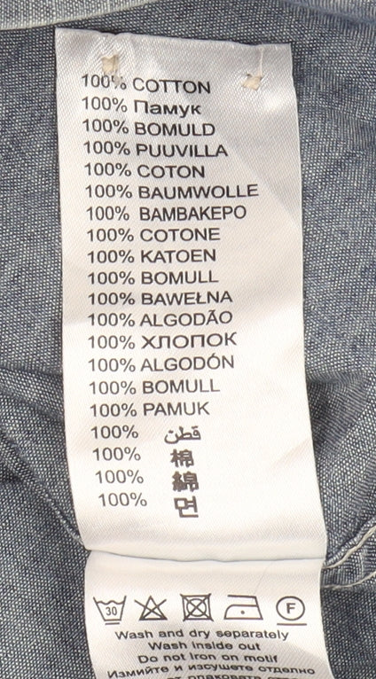 Ben Sherman Men's Blue Cotton Chambray Shirt S