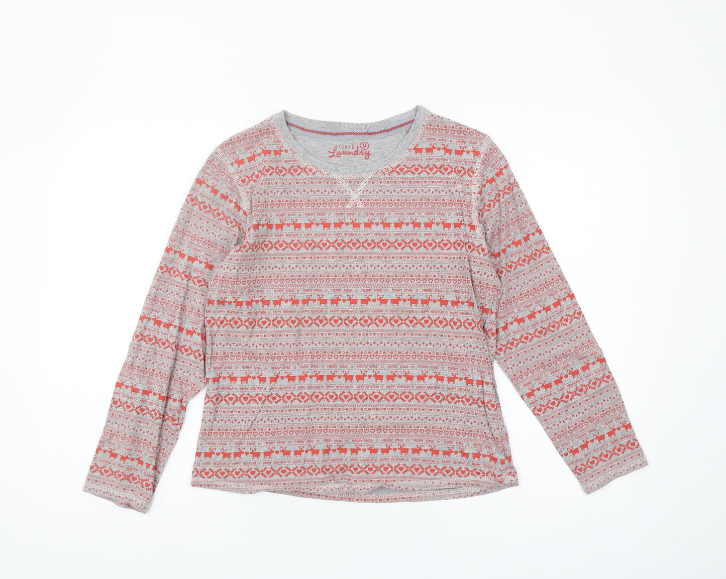 Tokyo Laundry Women's Multicoloured Fair Isle Christmas Top M