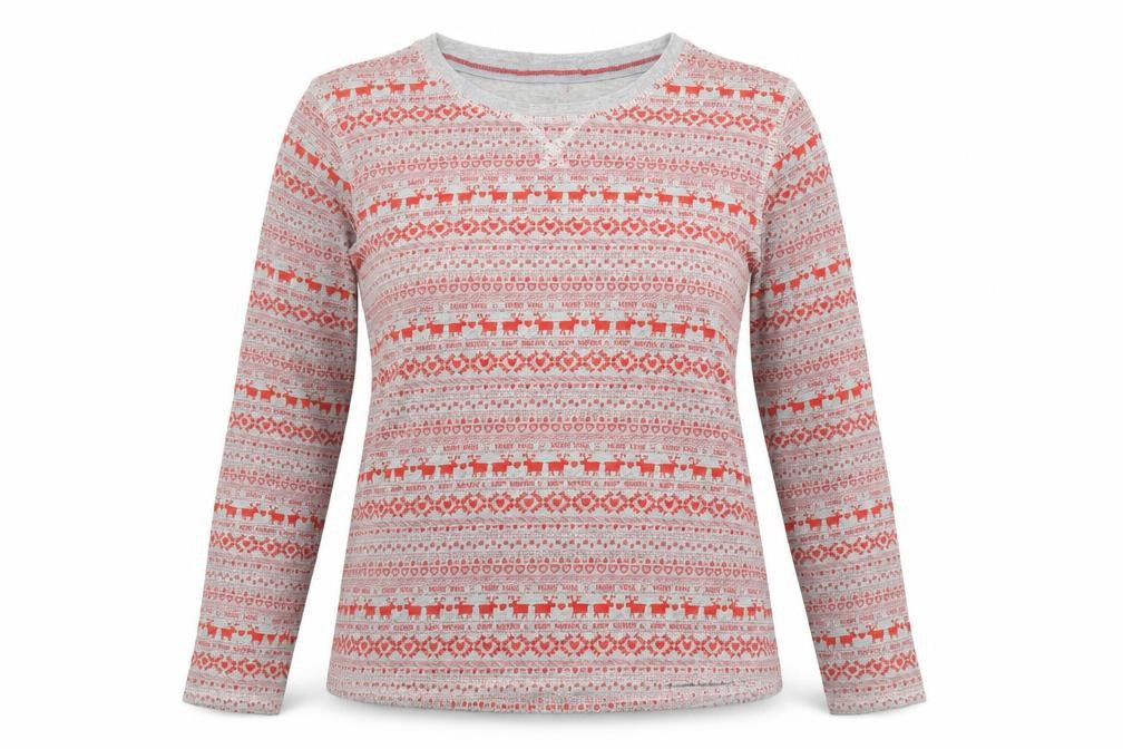 Front view of Tokyo Laundry Women's Multicoloured Fair Isle Christmas Top M