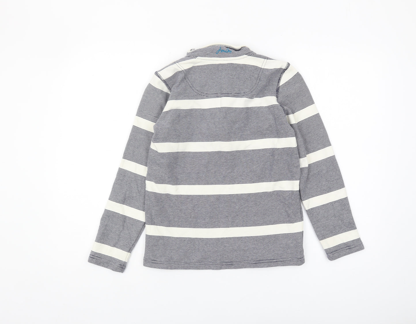 Joules Boys Blue Striped 1/4 Zip Sweatshirt Age 9-10