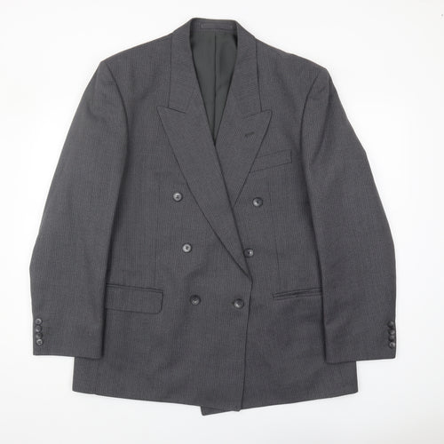 Centaur Men’s Grey Double-Breasted Wool Blazer 44R