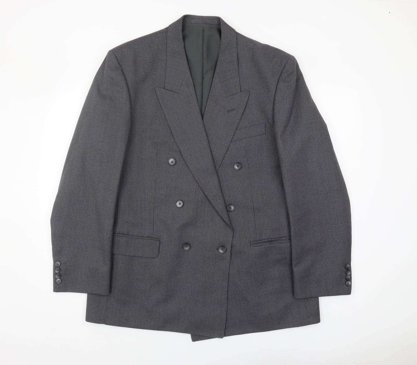 Centaur Men’s Grey Double-Breasted Wool Blazer 44R