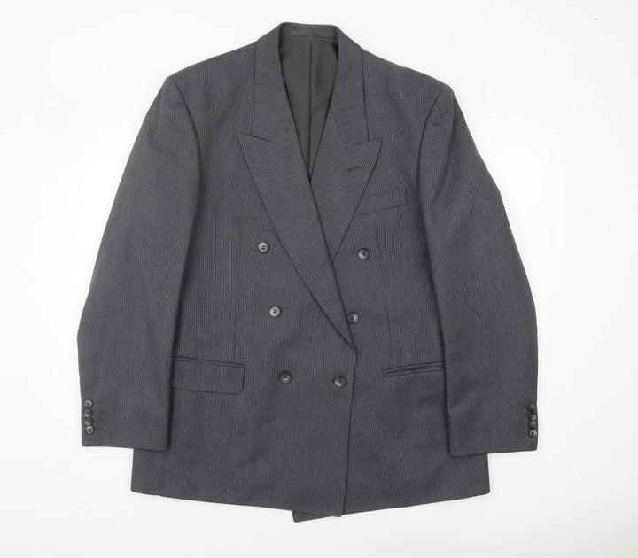 Centaur Men’s Grey Double-Breasted Wool Blazer 44R
