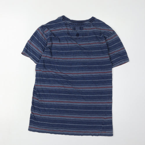 FatFace Men's Blue Striped T-Shirt Small