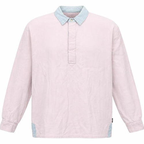 Cotton Traders Men's Pink Long Sleeve Polo Shirt M
