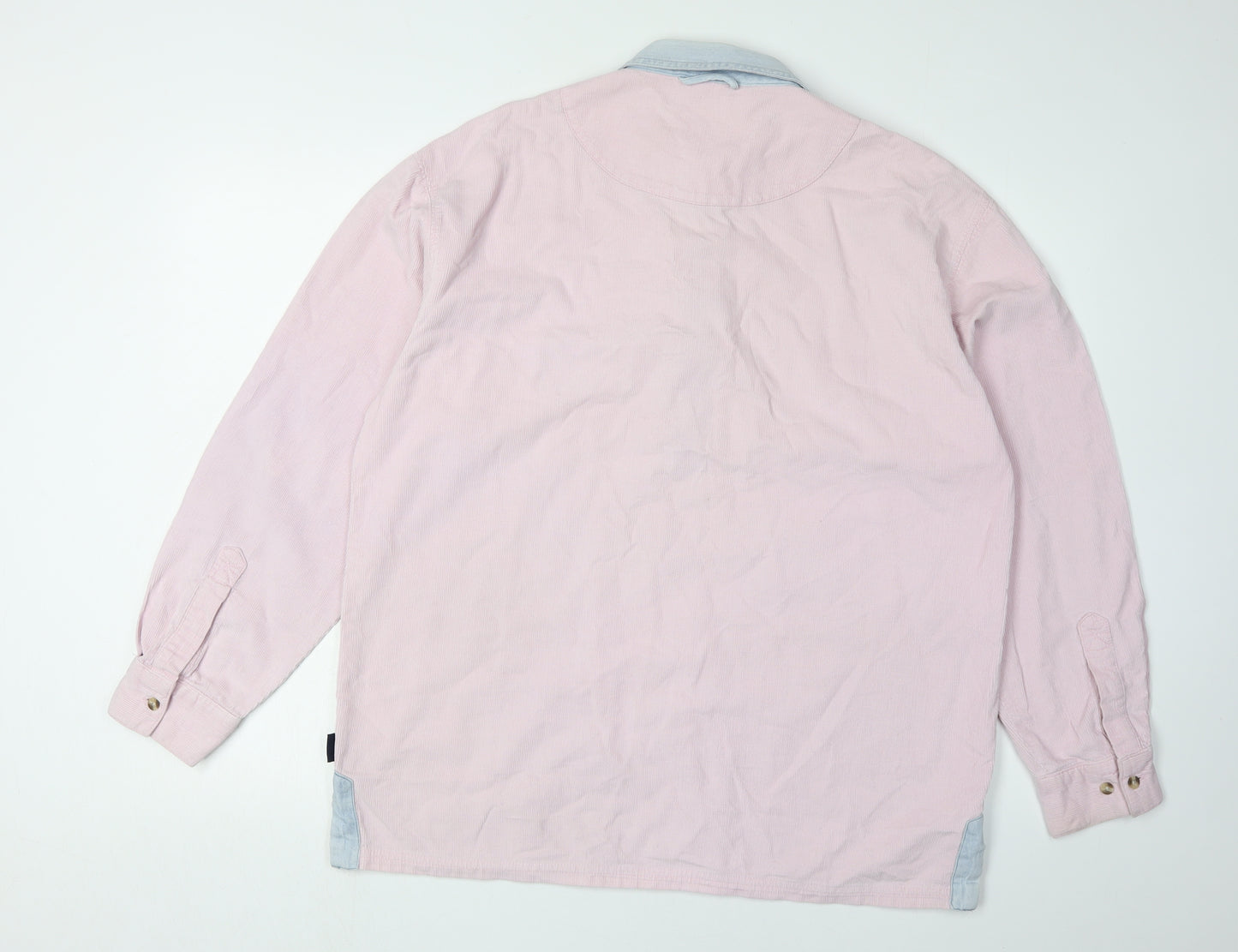 Cotton Traders Men's Pink Long Sleeve Polo Shirt M